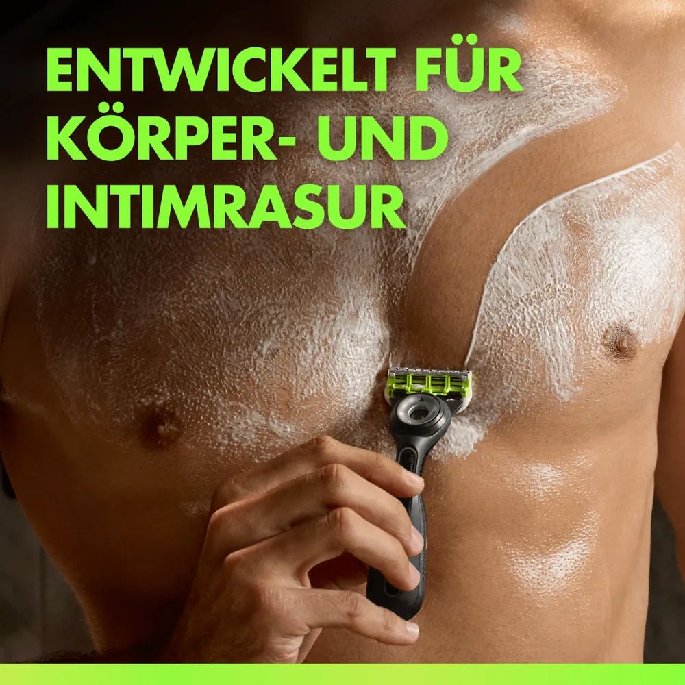Gillette Labs Body Geschenkset Rasierapparat mit 2 Klingen + Gillette Labs Body + Intimate Reinigung