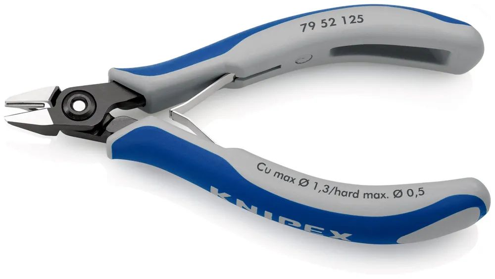 KNIPEX Präzisions-Elektronik-Seitenschneider mit Mehrkomponenten-Hüllen brüniert 125 mm