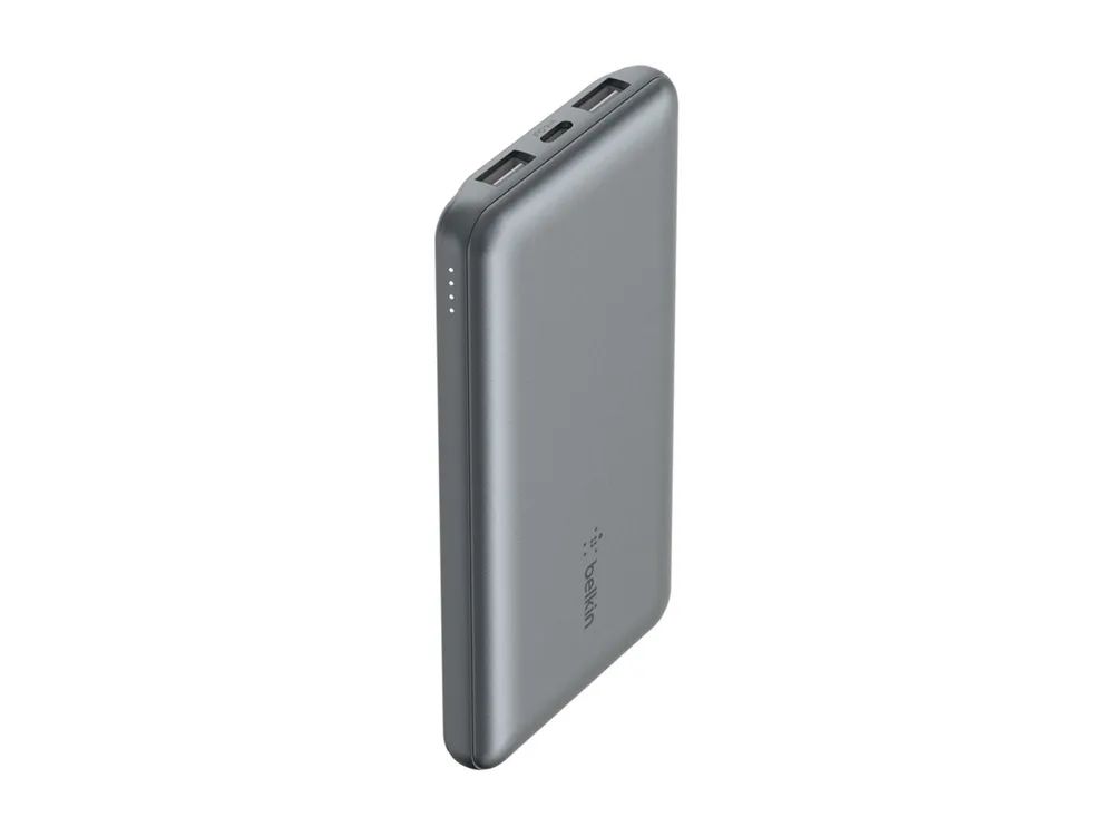 Belkin BoostCharge - Powerbank - 10000 mAh - 15 Watt - 3 A - 3 Ausgabeanschlussstellen (2 x USB, USB-C)
