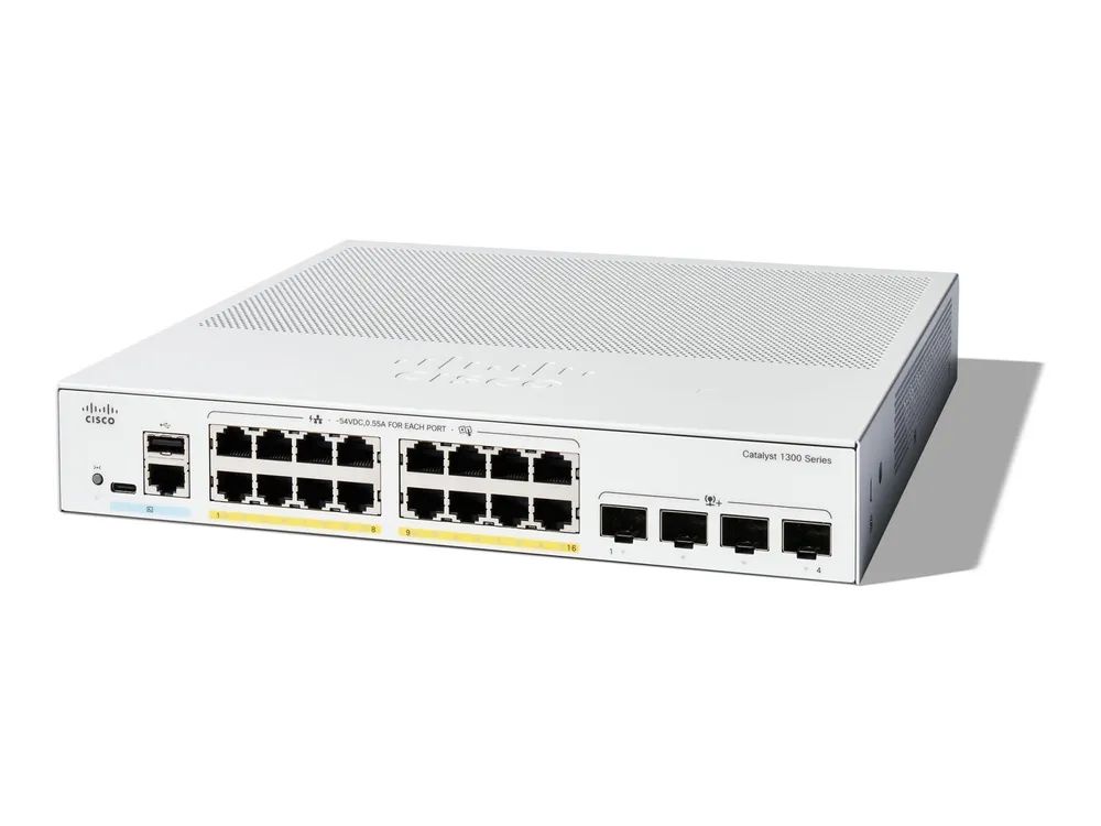Cisco Catalyst 1300-16P-4X - Switch - L3 - managed - 16 x 10/100/1000 (PoE+)