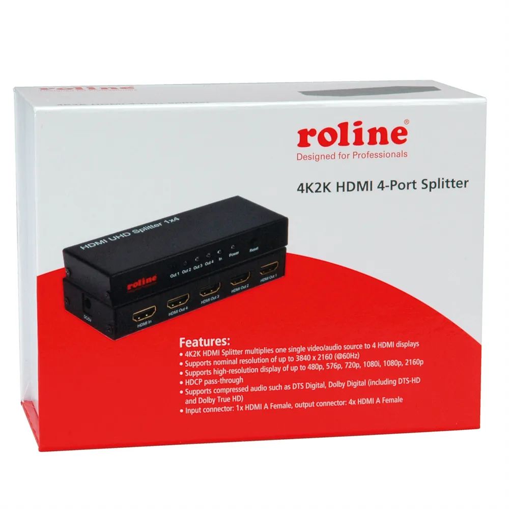 ROLINE 4K HDMI Video-Splitter, 4fach