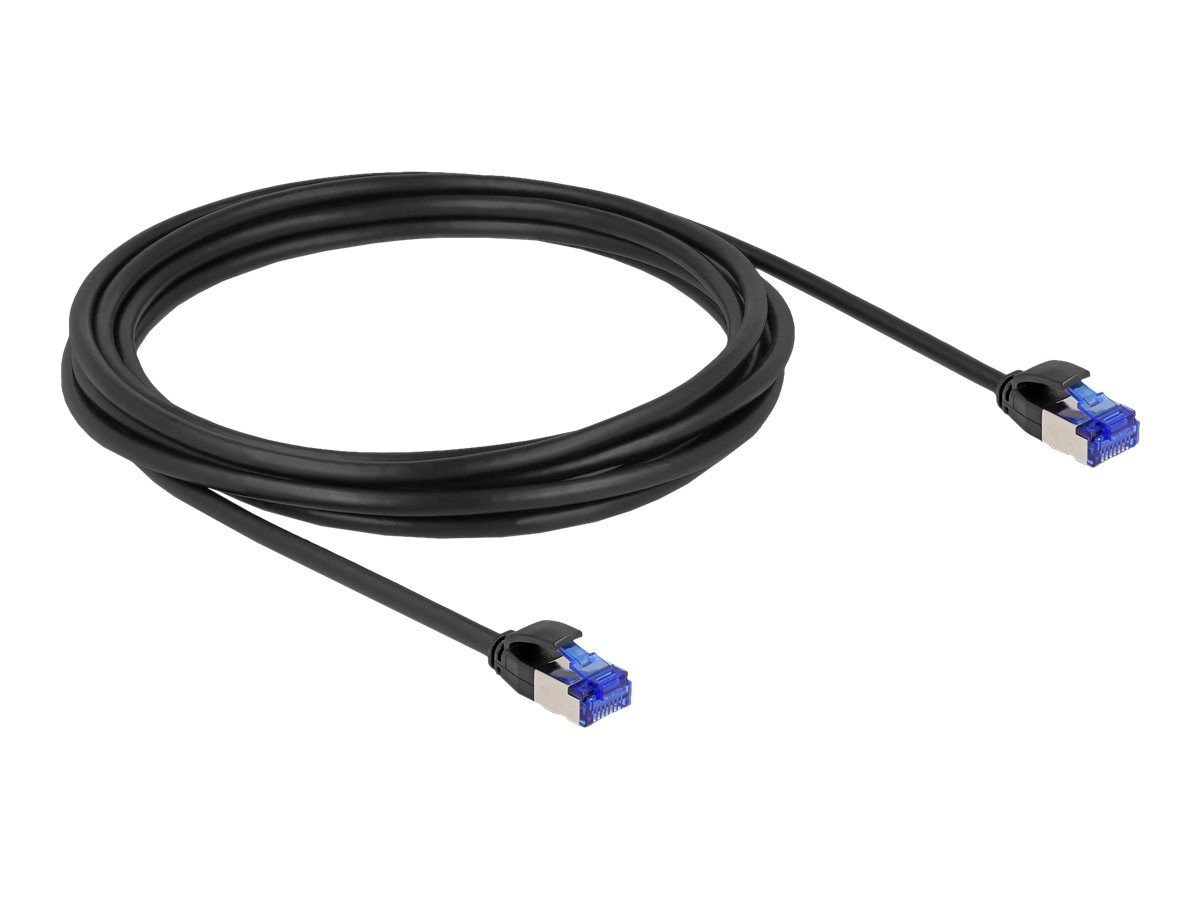 Delock RJ45 Netzwerkkabel Cat.6A S/FTP Slim 3 m schwarz - Netzwerk - CAT 6a