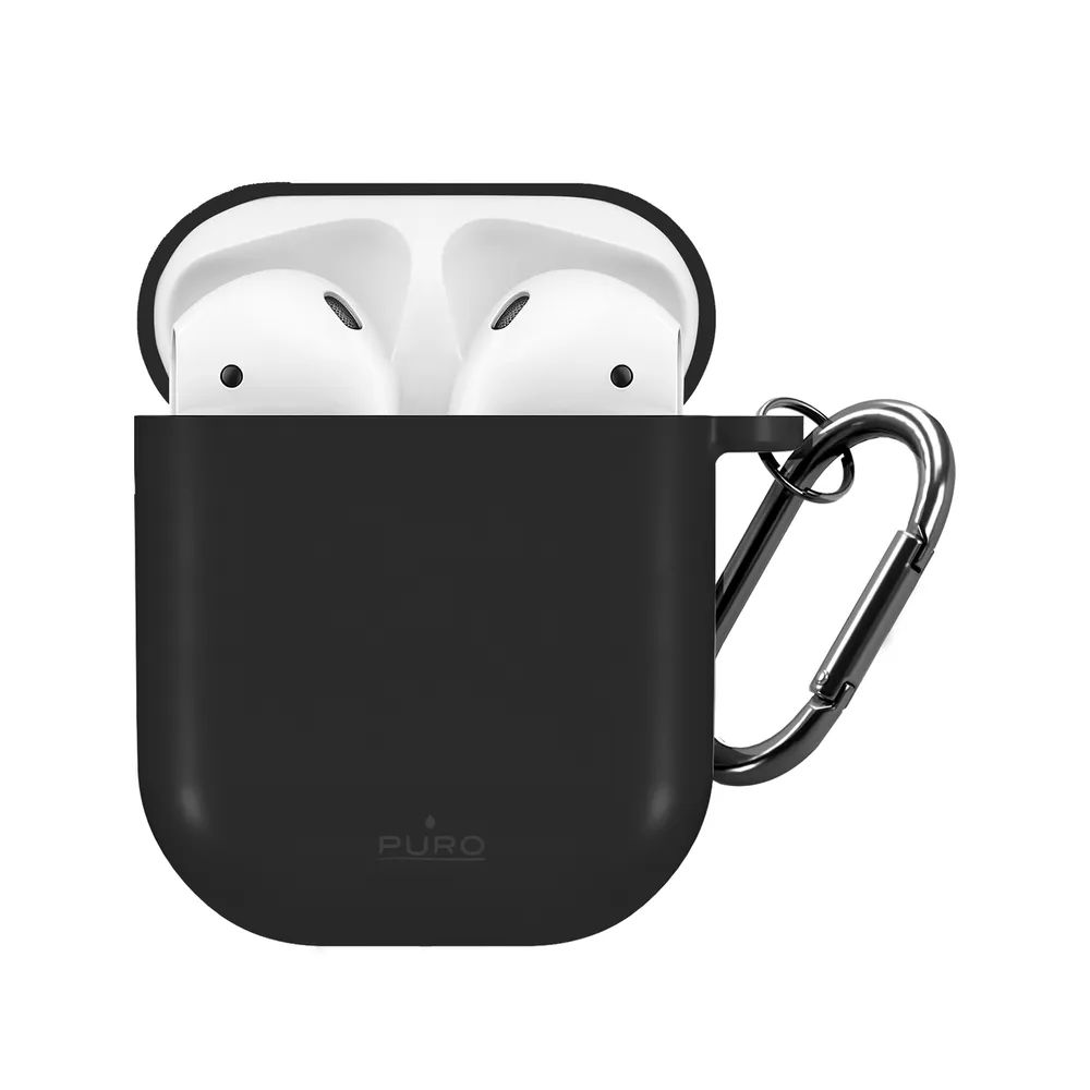 PURO ICON Silikon Hülle für AirPods 1 / 2, schwarz