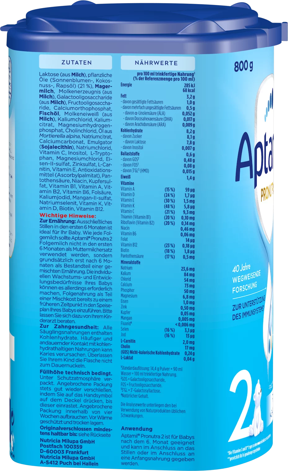 Aptamil 2 Pronutra Folgemilch 800g