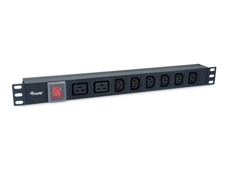 Equip Stromverteilungseinheit (Rack - einbaufähig) - Wechselstrom 220-240 V - 3500 Watt - Eingabe, Eingang IEC 60320 C20 - Ausgangsanschlüsse: 8 (6 x IEC 60320 C13, 2 x IEC 60320 C19)