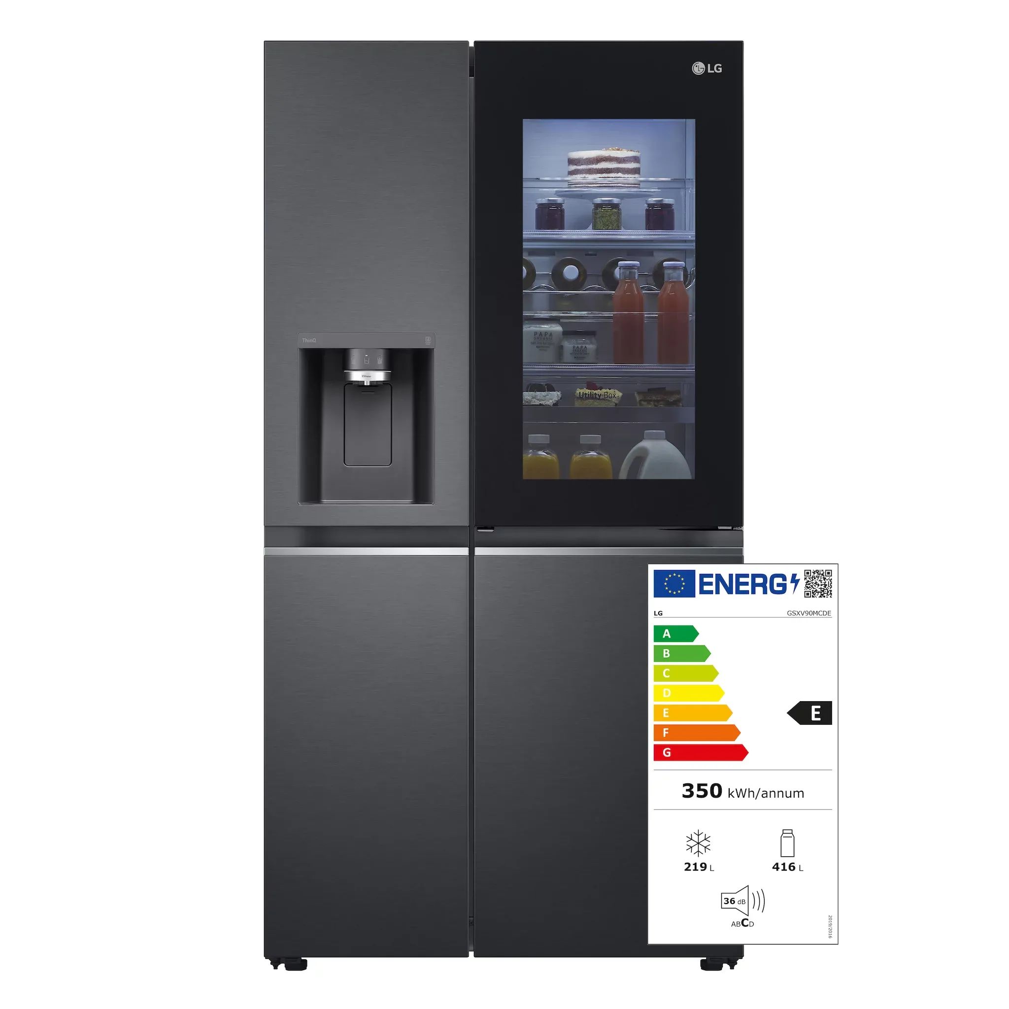 LG Electronics GSXV90MCDE Side-by-Side - Matte Black, 635L