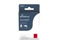 MEDIARANGE Laminiert - permanenter Klebstoff - schwarz auf rot - Rolle (1,2 cm x 8 m)
