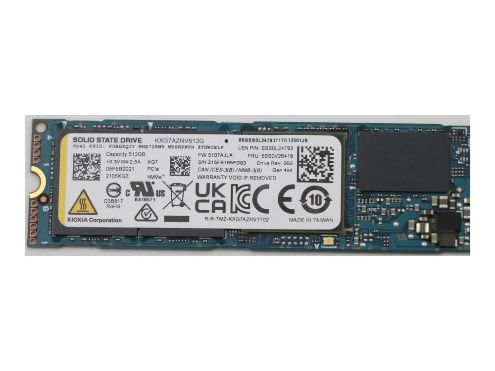 Lenovo KIOXIA - SSD - verschlüsselt - 512 GB - intern - M.2 2280 - PCIe 4.0 x4 (NVMe)