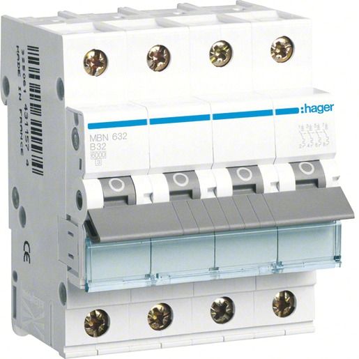Hager LS-SCHALTER 3P+N 32A-B 6KA4PLE / HAGER MBN632