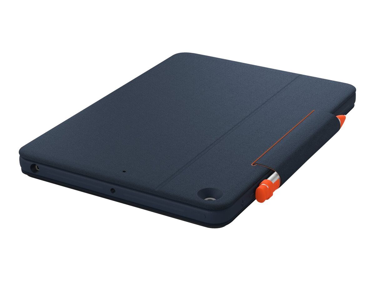 Logitech Rugged Combo 3 Touch for Education - Tastatur und Foliohülle - mit Trackpad - Apple Smart connector - AZERTY - Französisch - Classic Blue - für Bildungseinrichtungen - für Apple 10.2-inch iPad (7. Generation, 8. Generation, 9. Generation)