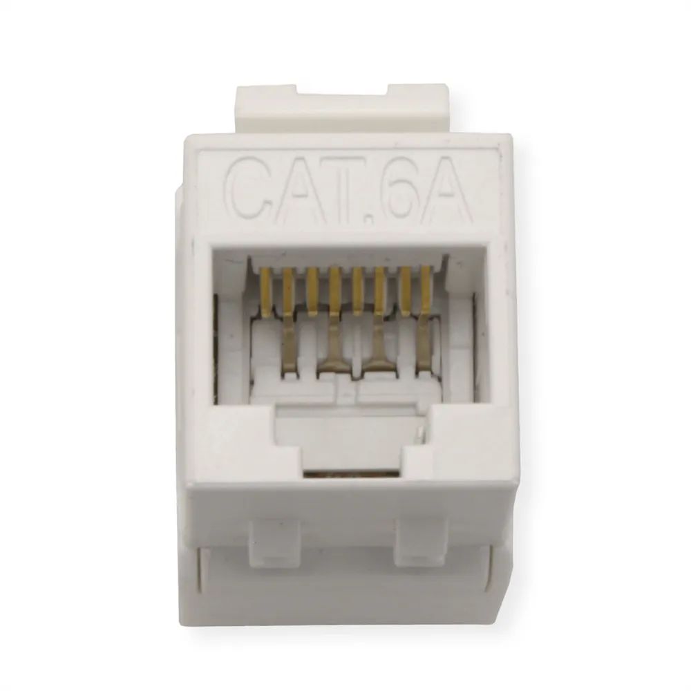 ROLINE Cat.6A (Class EA) Keystone, ungeschirmt, werkzeuglos, SLIM, extra kurz, weiß