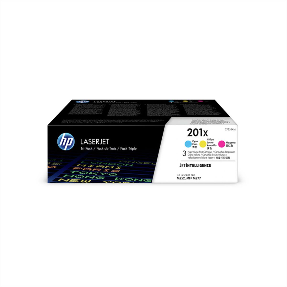 HP 201X - 3er-Pack - Hohe Ergiebigkeit - Gelb, Cyan, Magenta - Original - LaserJet - Tonerpatrone (CF253XM)