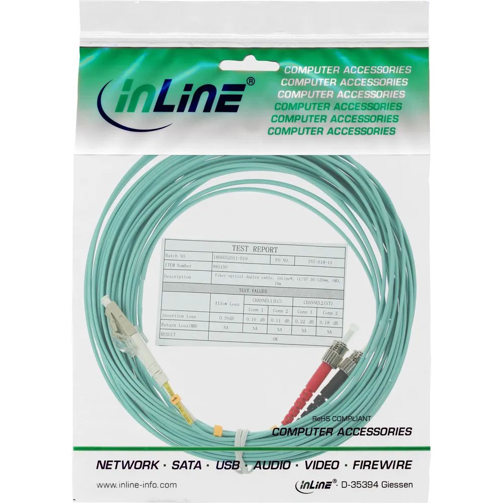 InLine LWL Duplex Kabel - LC/ST - 50/125µm - OM3 - 3m