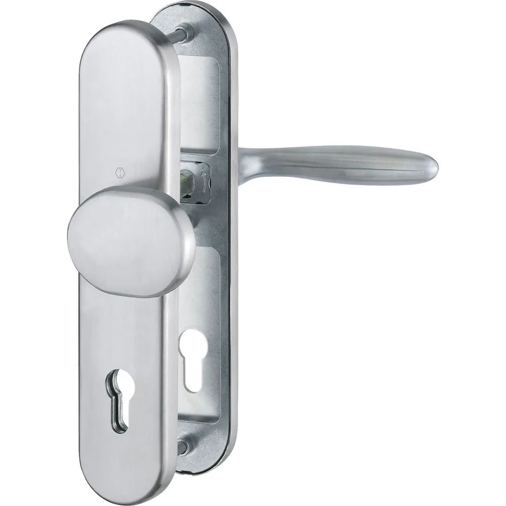 Hoppe SH-Wechselgarnitur VERONA-auf Schild PZ88, 57-67, SST, ohne Kzs., Edelstahl