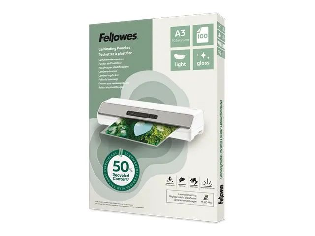 Fellowes 100er-Pack - glänzend - Taschen für