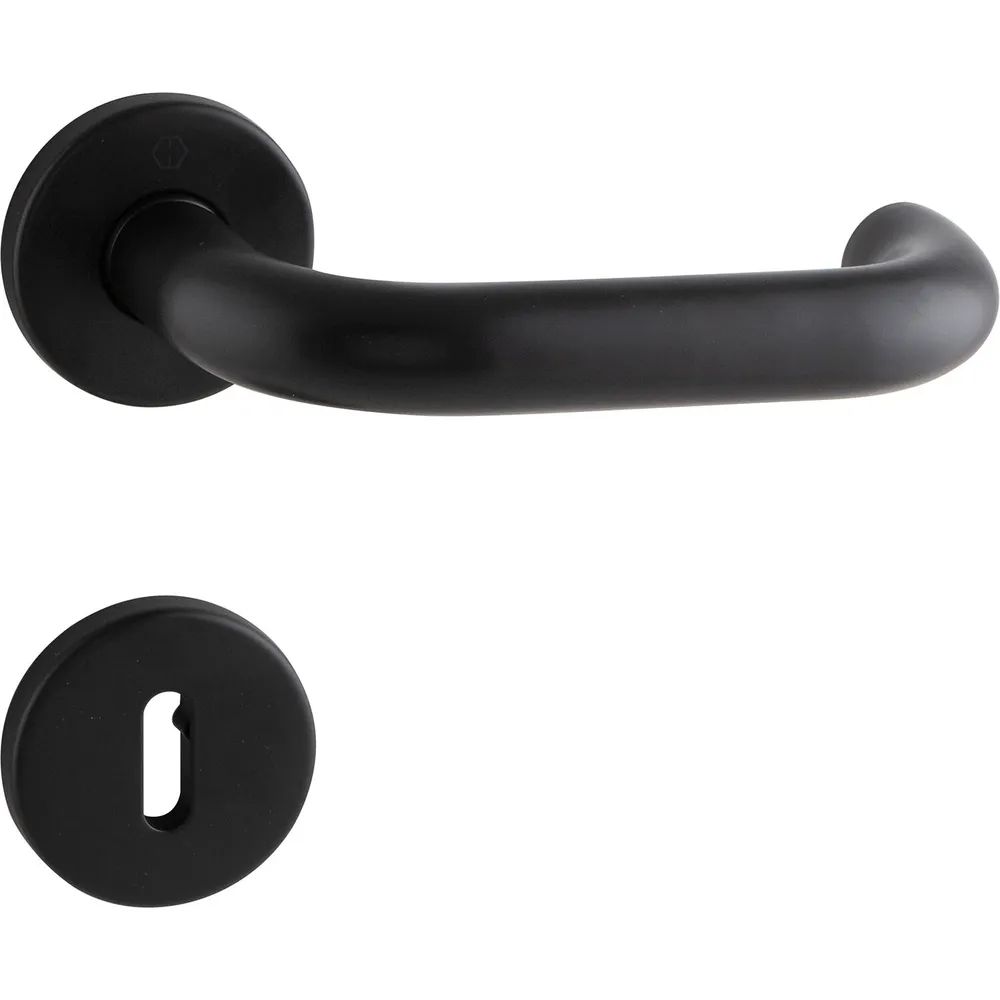 HOPPE Drückergarnitur PARIS auf Rosette BB, 37 - 42 mm, Edelstahl schwarz matt