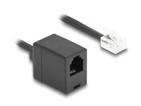 Delock Telefonkabel Spiralkabel RJ11 Stecker zu Buchse schwarz 1 m