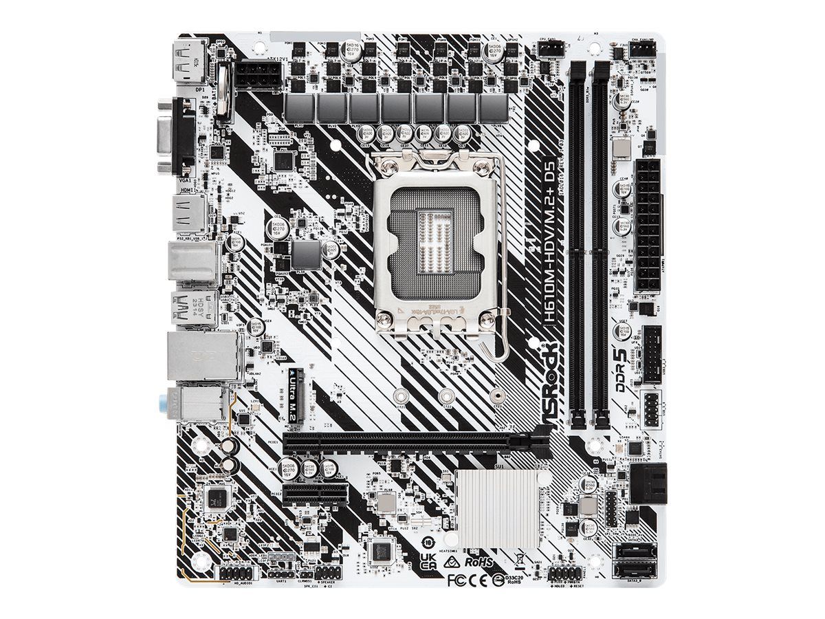 ASRock H610M-HDV/M.2+ D5 Intel H610 1700 Micro ATX 2 DDR5 VGA HDMI DP PCIe4 1x M.2