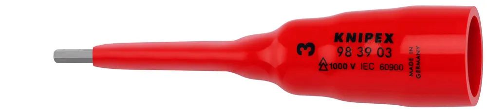 KNIPEX Steckschlüsseleinsatz für Innensechskantschrauben mit Innenvierkant 3/8" 92 mm