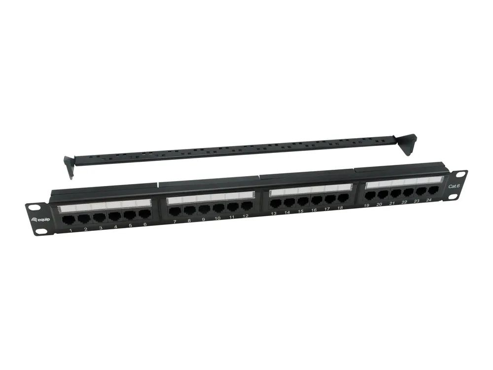 Equip Pro - Patch Panel - CAT 6 - RJ-45 X 24 - Schwarz - 1U - 48.3 cm (19")