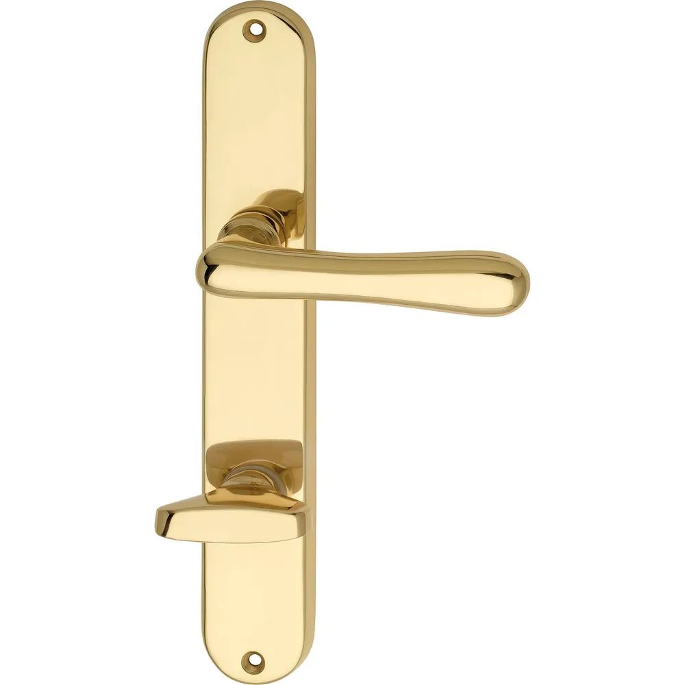 MARCHESI FH Drückergarnitur ELEGANT 22 - auf Schild WC 90, Messing poliert