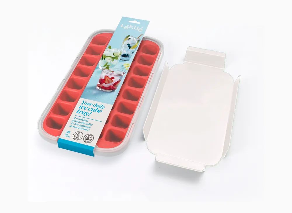 Lékué Eiswürfelform mit Deckel - Red