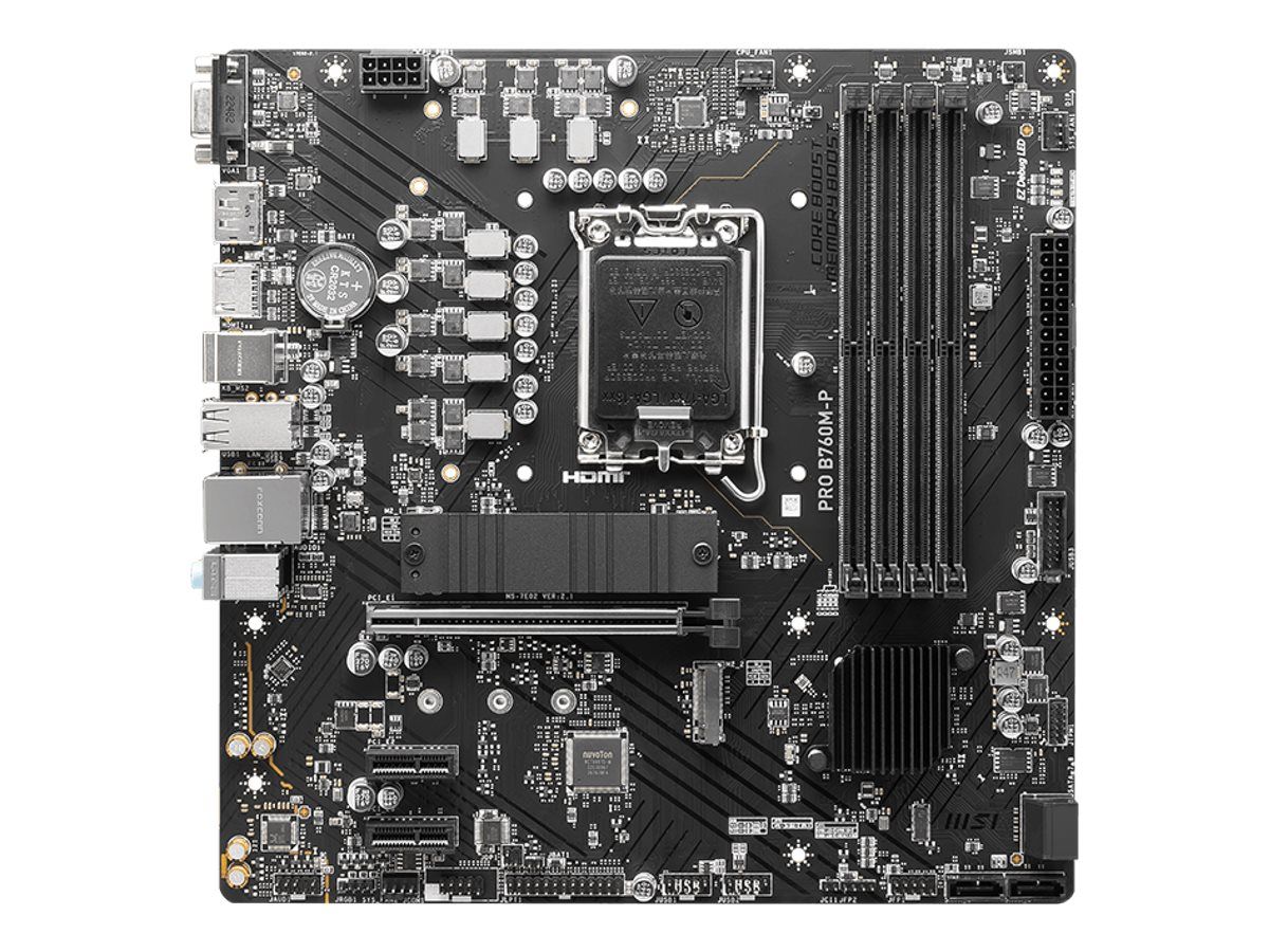 MSI PRO B760M-P - Motherboard - micro ATX - LGA1700-Sockel - B760 Chipsatz - USB 3.2 Gen 1, USB-C 3.2 Gen2 - Gigabit LAN - Onboard-Grafik (CPU erforderlich)