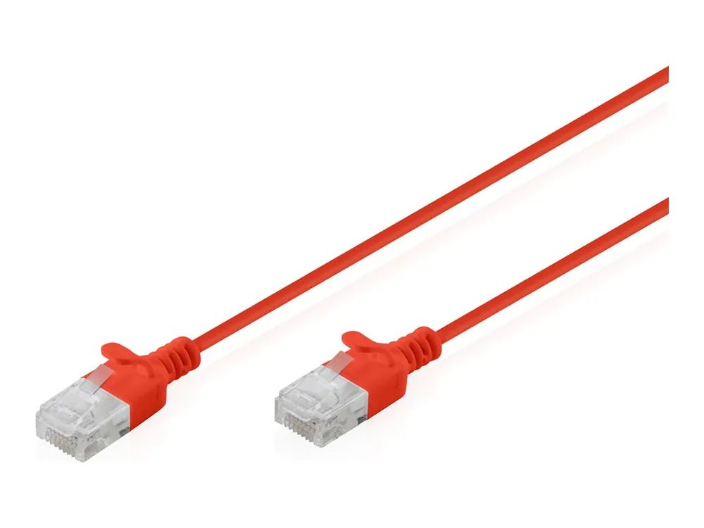 DIGITUS CAT 6 U-UTP Slim Patchkabel, 1,5 m, Rot, 10 Stück