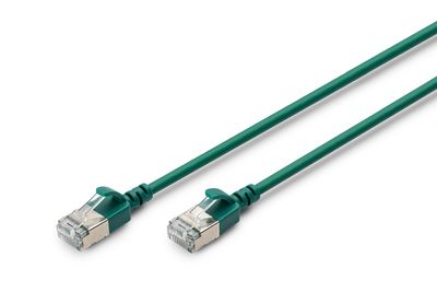 DIGITUS CAT 6A F-FTP Slim Patchkabel, 2m, Grün