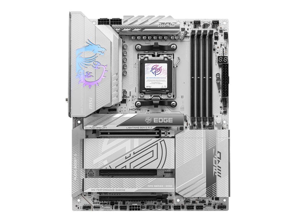 MSI MPG X870E EDGE TI WIFI - Motherboard - ATX - Socket AM5 - AMD X870E Chipsatz - USB4, USB-C 3.2 Gen 2x2, USB-C 3.2 Gen2, USB 3.2 Gen 2, USB 3.2 Gen 1 - 5 Gigabit Ethernet, Wi-Fi 7, Bluetooth - Onboard-Grafik (CPU erforderlich)