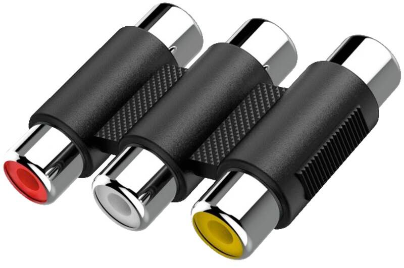 Hama Video-Adapter, 3 Cinch-Kupplungen - 3 Cinch-Kupplungen