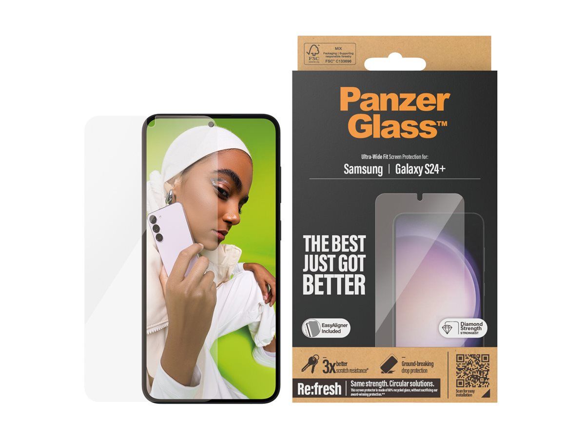 PanzerGlass Bildschirmschutz für Handy - ultrabreite Passform mit EasyAligner