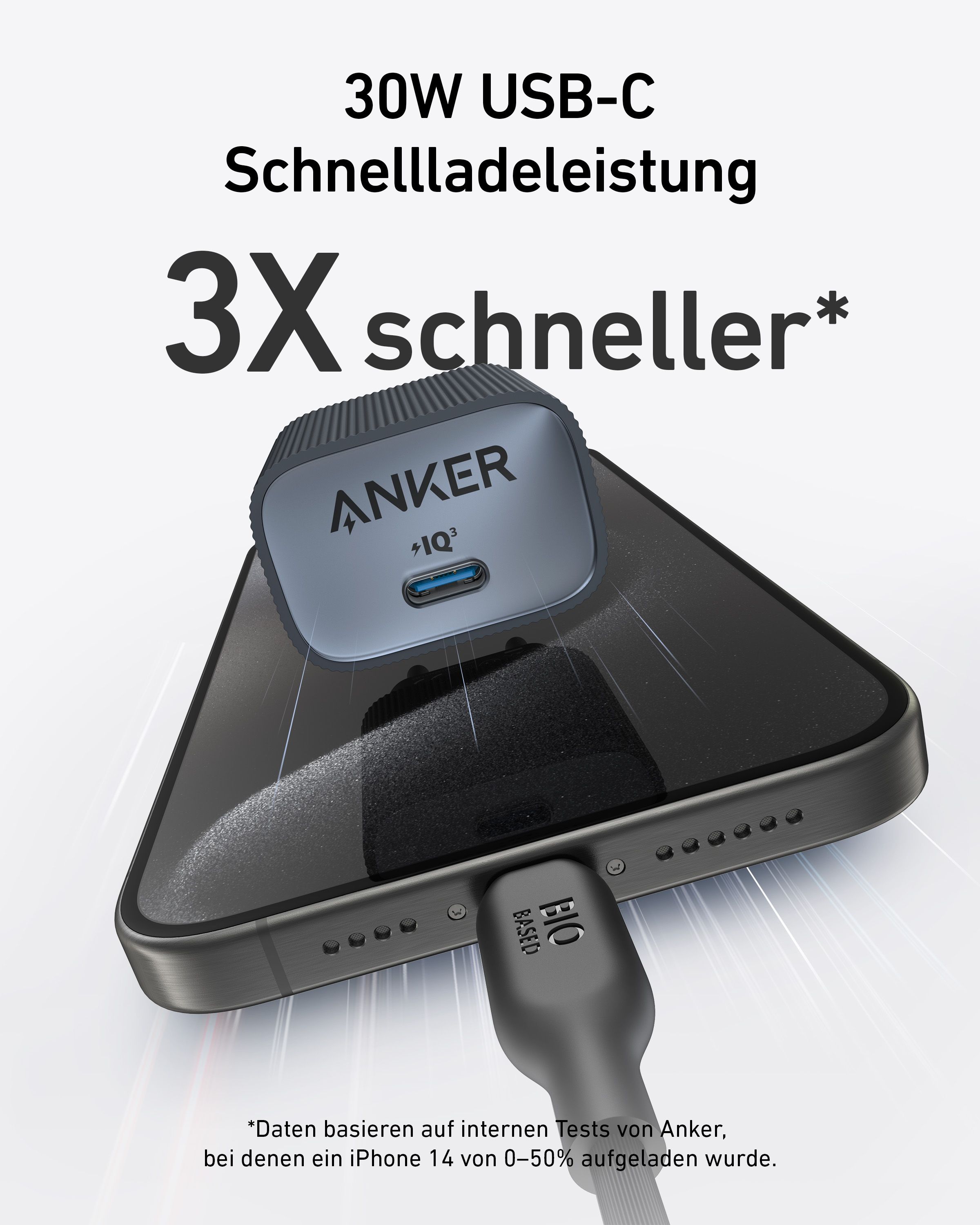 Anker Innovations Anker Nano - Netzteil - 30 Watt - 3 A - IQ 3.0 (24 pin USB-C)