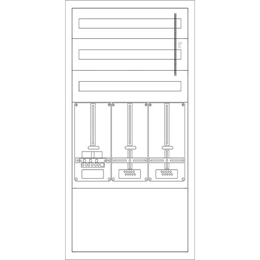 Eaton UP-VERTEILER NÖ LEER / EATON U-NR-3/1150-3Z/3NZ-W 276128
