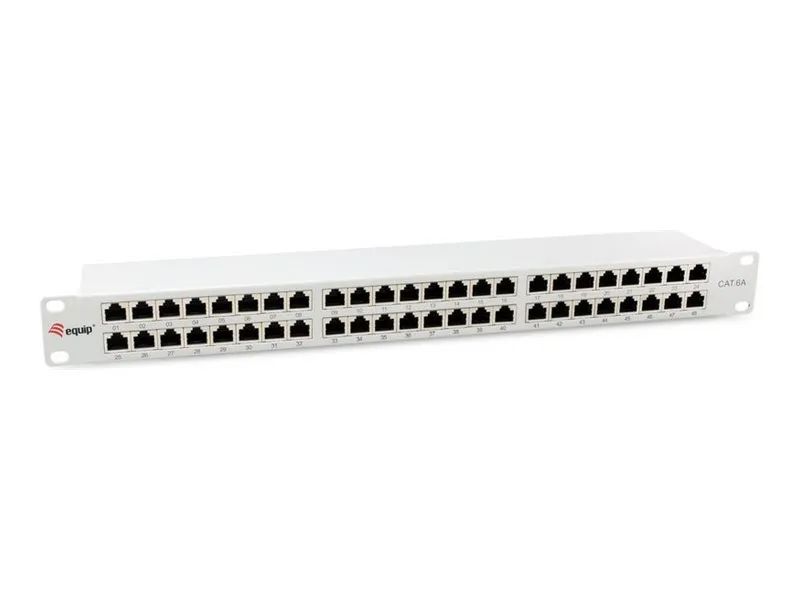 Equip Patch Panel - Rack montierbar - CAT 6a - abgeschirmt - RJ-45 X 48 - RAL 7035, Hellgrau - 1U - 48.3 cm (19")
