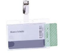 Durable Kartenhalter - für 54 x 85 mm - Clip - durchsichtig (Packung mit 25)