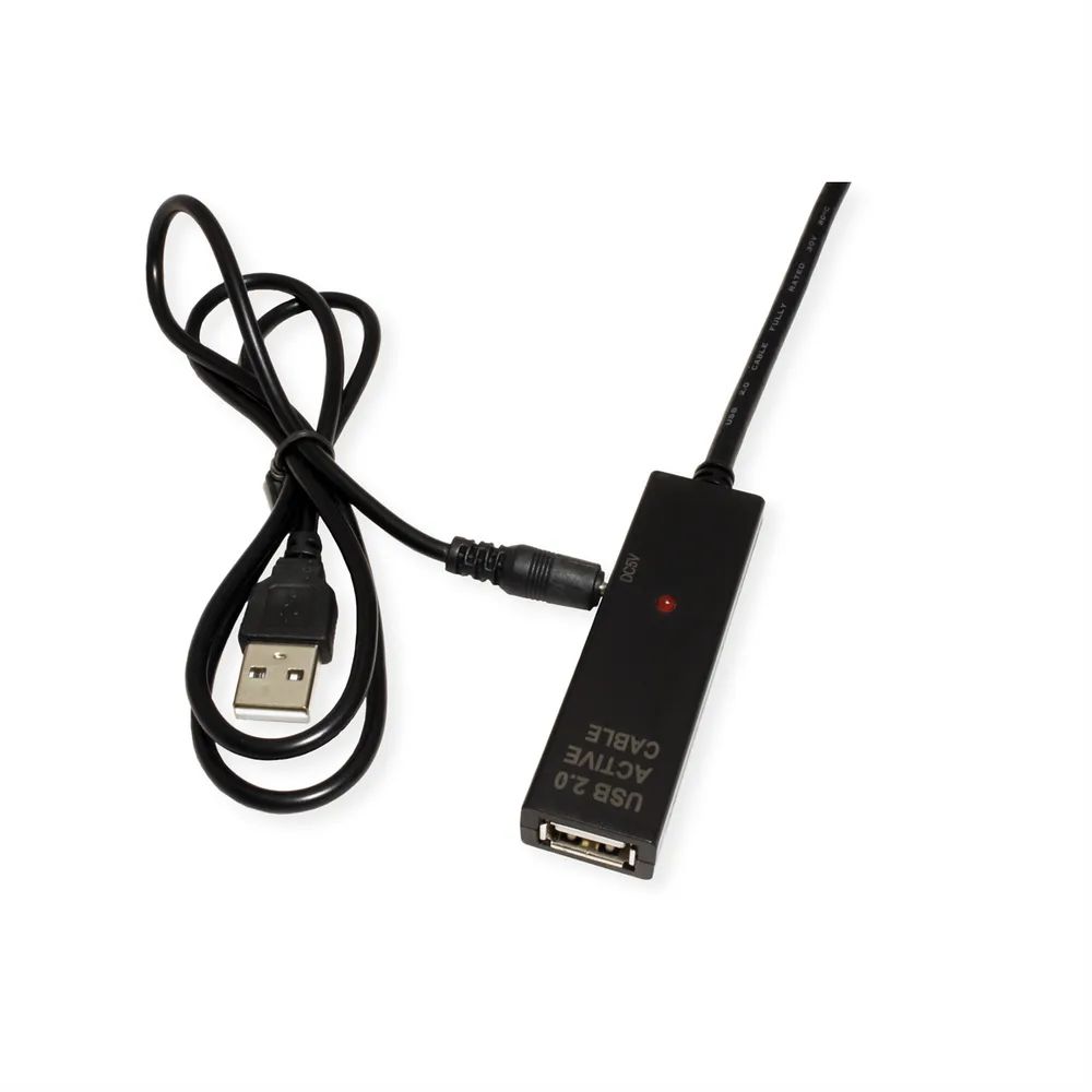 VALUE USB 2.0 Verlängerung, aktiv, mit Repeater, A-C, schwarz, 15 m