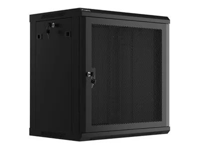 Lanberg Schrank Netzwerkschrank - geeignet für Wandmontage - Schwarz, RAL 9004 - 12U - 48.3 cm (19")