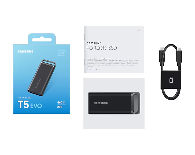 Samsung T5 Evo MU-PH2T0S - SSD - verschlüsselt - 2 TB - extern (tragbar)