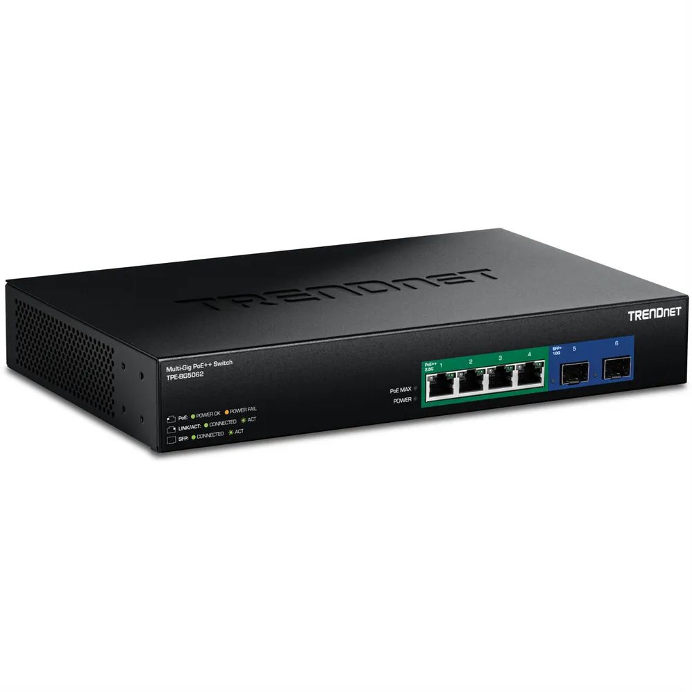 TRENDnet TPE-BG5062 Switch 240W 2.5G GaN Power PoE++ mit 10G SFP+ Port - Switch - 1 Gbps