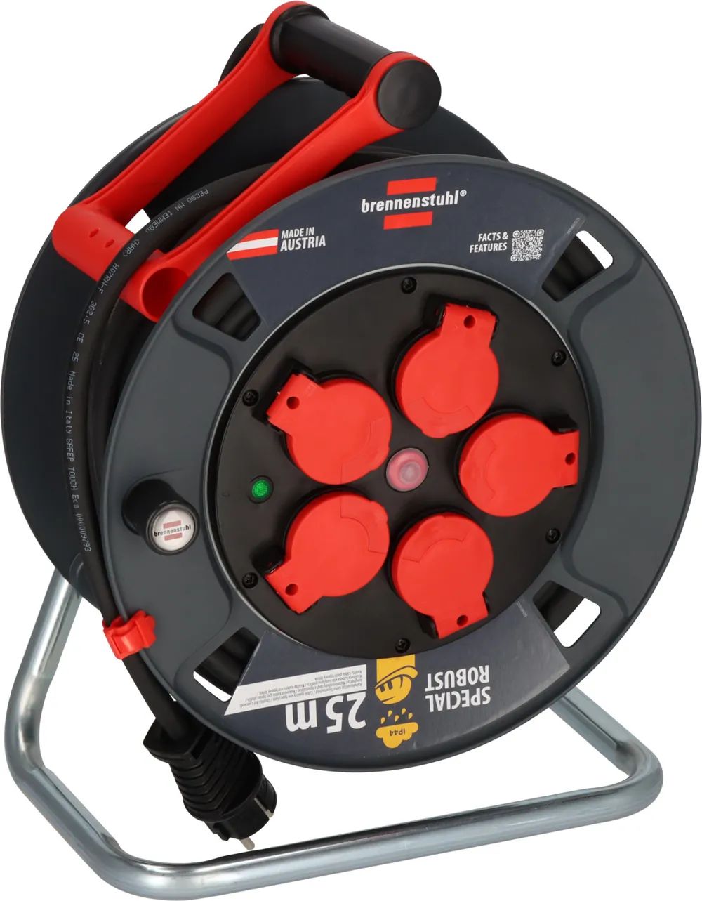 Hugo Brennenstuhl GmbH & Co. KG Professional Kabeltrommel ST 300 IP44, 5x Typ F, 25m H07RN-F 3G2,5