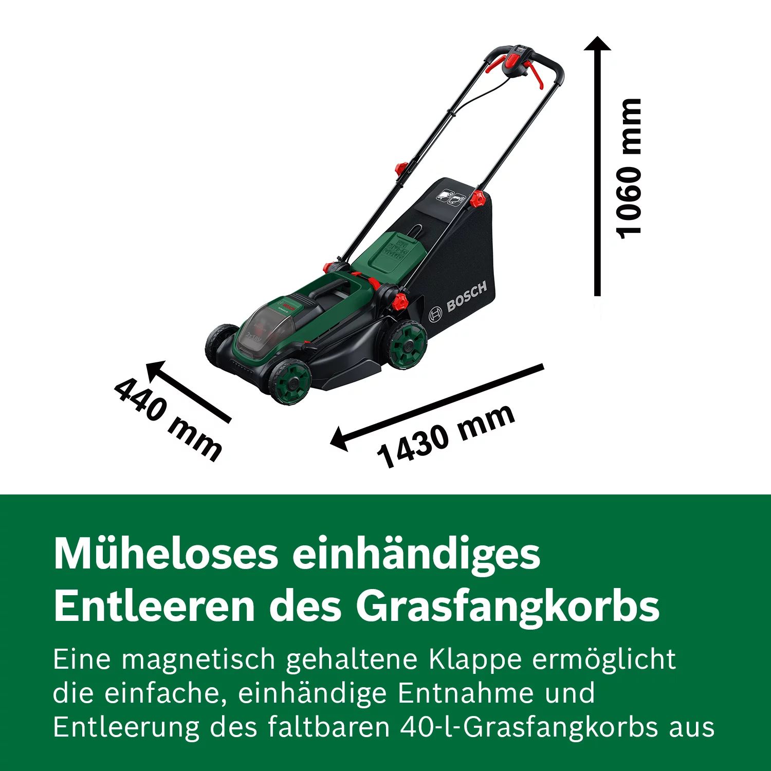 Bosch Rotak 18V2-38 Akku-Rasenmäher Kit