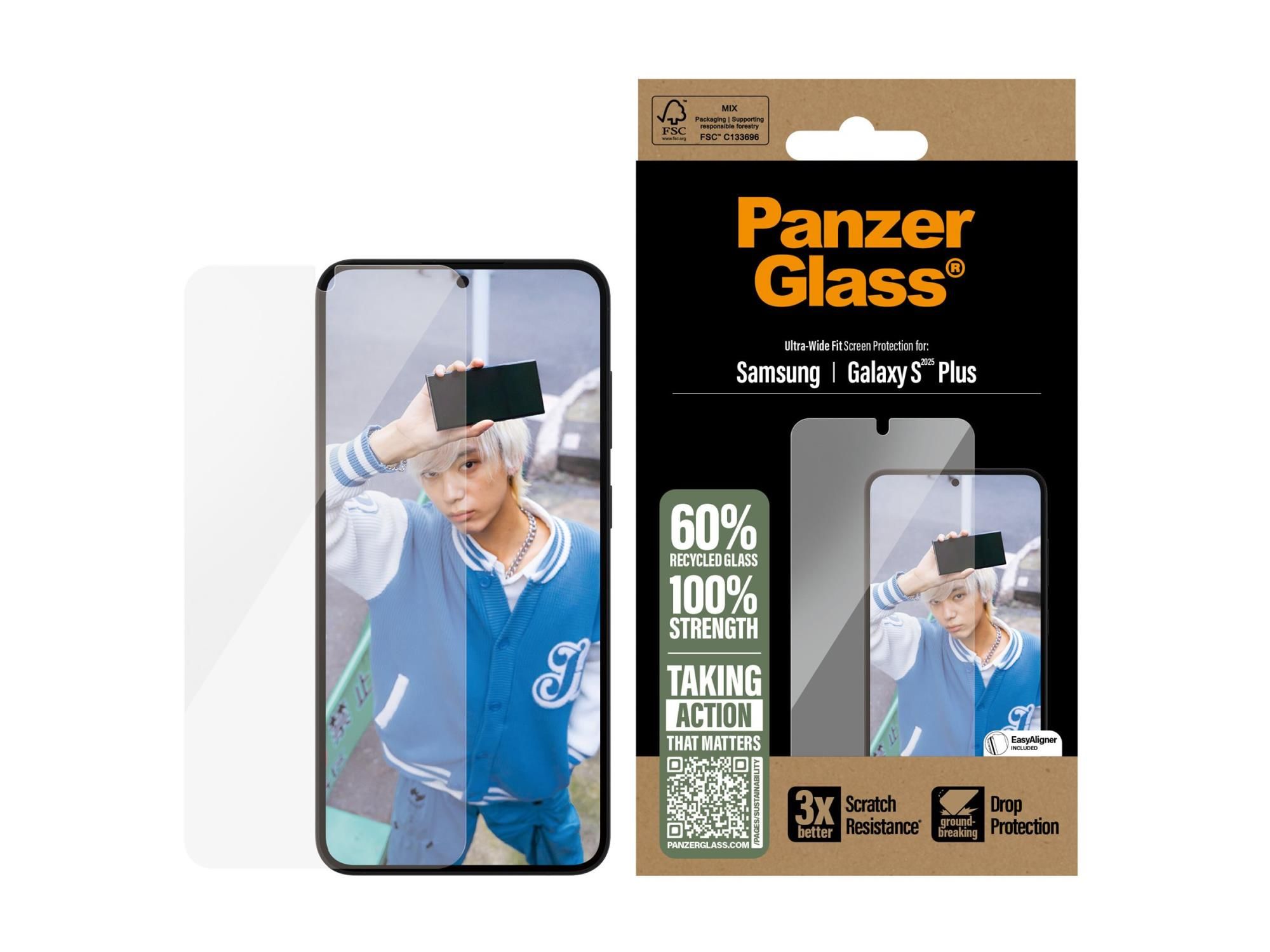 PanzerGlass Bildschirmschutz für Handy - ultrabreite Passform