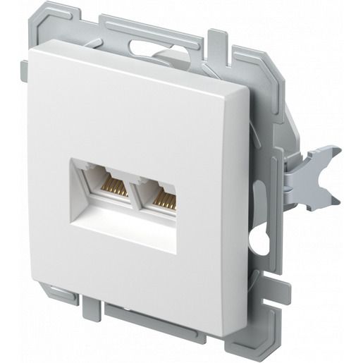 TEM KAT6S-DOSE KS 2F 2XRJ45 SL PW / TEMCAT KQ41PWXO-U