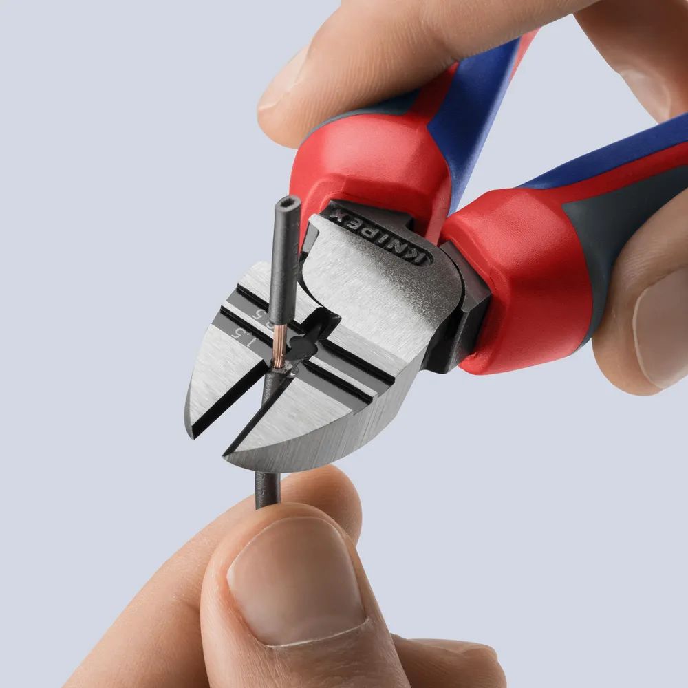 KNIPEX Abisolier-Seitenschneider mit Comfort-Griffen schwarz atramentiert 160 mm