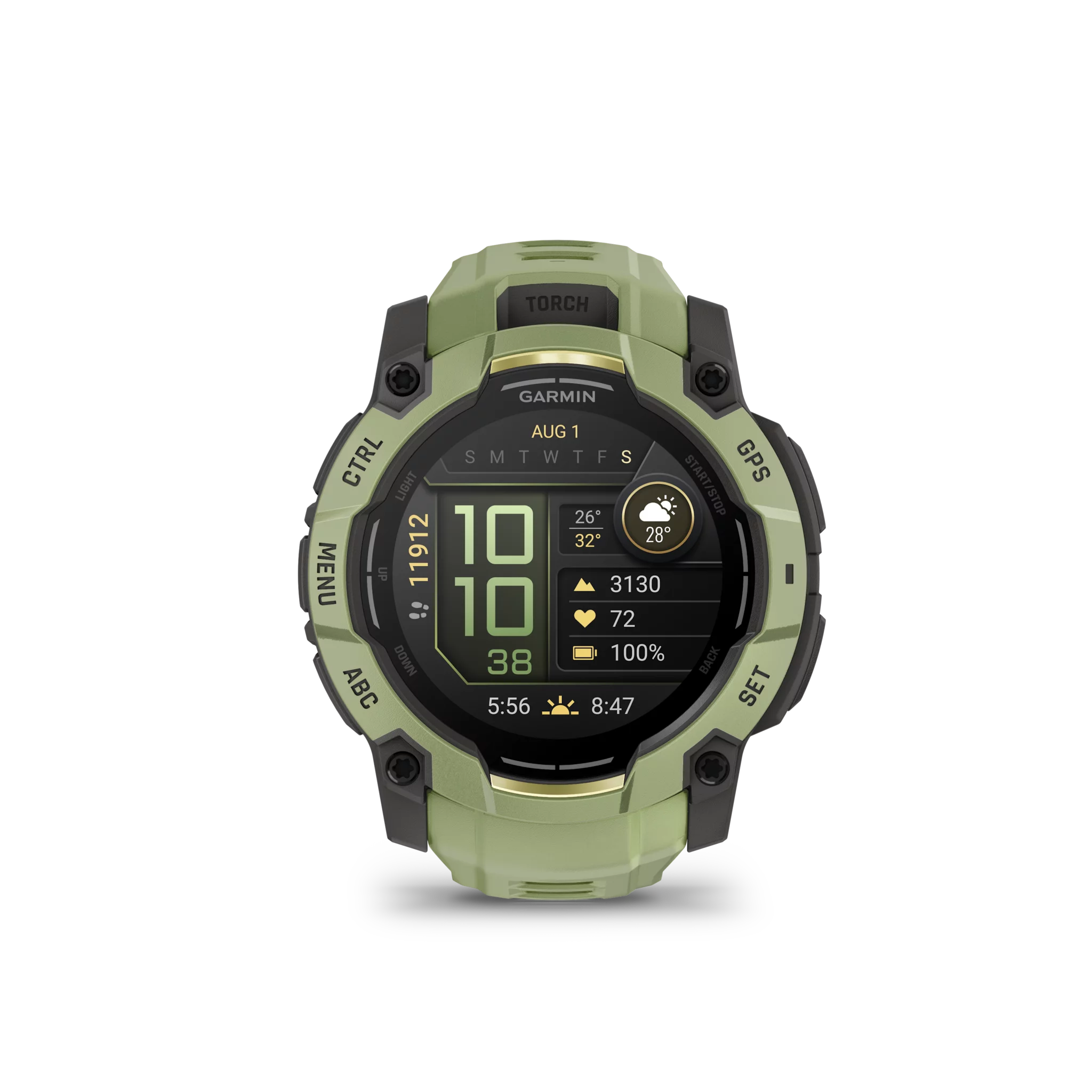 Garmin Instinct 3 AMOLED, 50mm Kieselgrau/Farngrün mit Silikon-Wechselarmband, 26mm