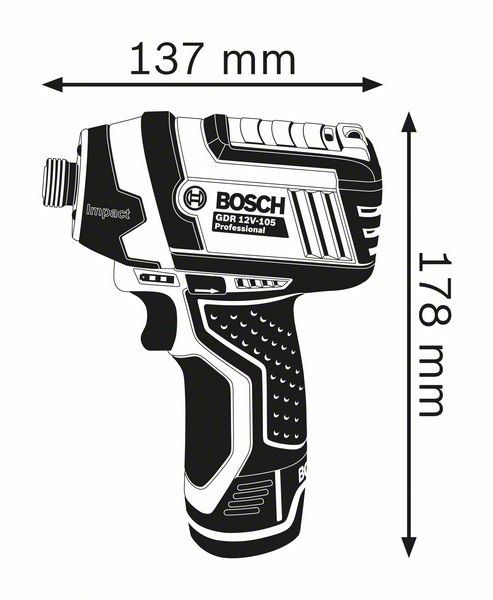 Bosch Professional GDR 12V-105 L-Boxx + 2Akkus
