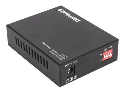 Intellinet Gigabit PoE+ Media Converter, 1 x 1000Base-T RJ45 Port to 1 x SFP Port, PoE+ Injector - Medienkonverter - 1GbE - 10Base-T, 100Base-TX, 1000Base-T - RJ-45 / SFP (mini-GBIC)