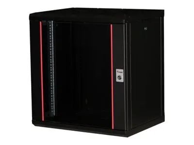 Equip Pro Mount - Schrank Netzwerkschrank - 600x450 mm, with glass door, removable and lockable panels, assembled - geeignet für Wandmontage - Tiefschwarz (RAL 9005)