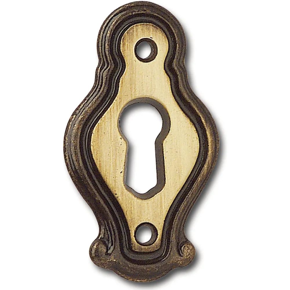 Siro Schlüsselschild Mondial Breite 26 mm, Höhe 46 mm, Messing patiniert